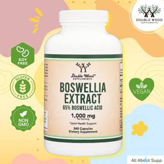 Boswellia Extract by Double Wood - 240 Capsules 🌱ป้องกันการเสื่อมของกระดูกอ่อนตามข้อต่อกระดูก บำรุงผิว🌱