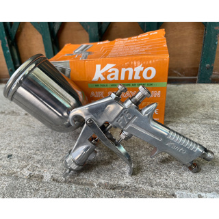 Kanto kt-F75G กาพ่นสี แบบกาบนพร้อมข้อต่อคอปเปอร์1/4 ทำจากอลูมิเนียม ปากพ่นทำจากทองเหลือง เครื่องพ่นสี กาพ่นสีถังบน