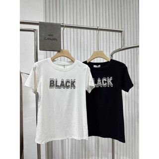 เสื้อยืดตัวเล็ก ติดเพชร BLACK 🖤ป้าย its me basic