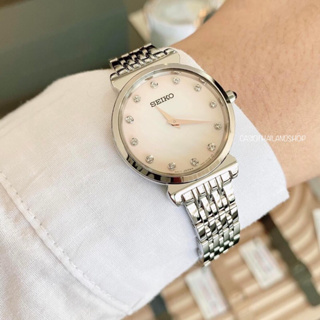 [ผ่อนเดือนละ579]🎁SEIKO นาฬิกาข้อมือผู้หญิง สายสแตนเลส รุ่น SFQ803P1 - สีเงิน ของแท้ 100% ประกัน 1 ปี