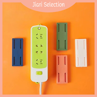 Jiari Selection  [✨สินค้าใหม่✨]ที่ยึดปลั๊กไฟ แผ่นกาว ติดรางปลั๊กไฟ ใช้ติดรางปลั๊กไฟกับผนัง แก้ไขสติกเกอร์โดยไม่ต้องเจาะ
