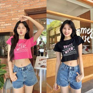 💫พร้อมส่ง✨เสื้อยืด baby crop