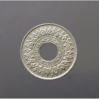 เหรียญสตางค์รู 5 สตางค์ แท้ ( 5 สต.) เนื้อเงิน ลายกนกแข้งสิงห์ ปี พ.ศ.2484 ผ่านใช้ #สตางรู #เหรียญรู #เหรียญ #เงิน โบราณ