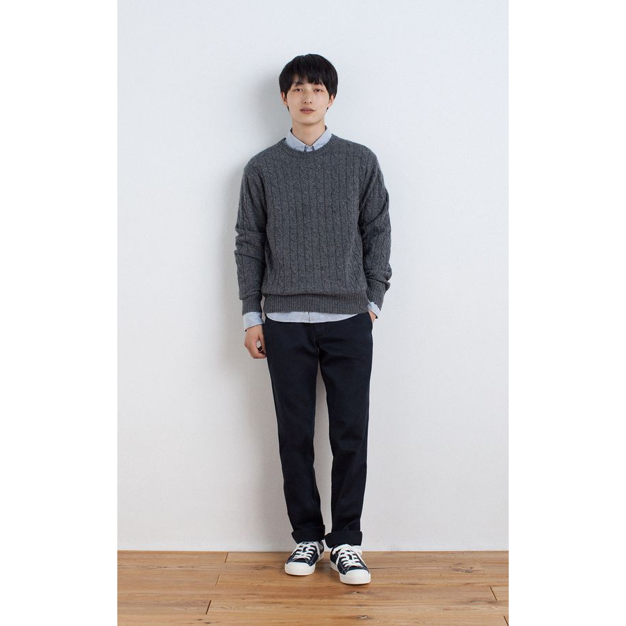 เสื้อไหมพรมผู้หญิง-เสื้อสเวตเตอร์ญี่ปุ่น-muji-cable-pattern-sweater-15282709689