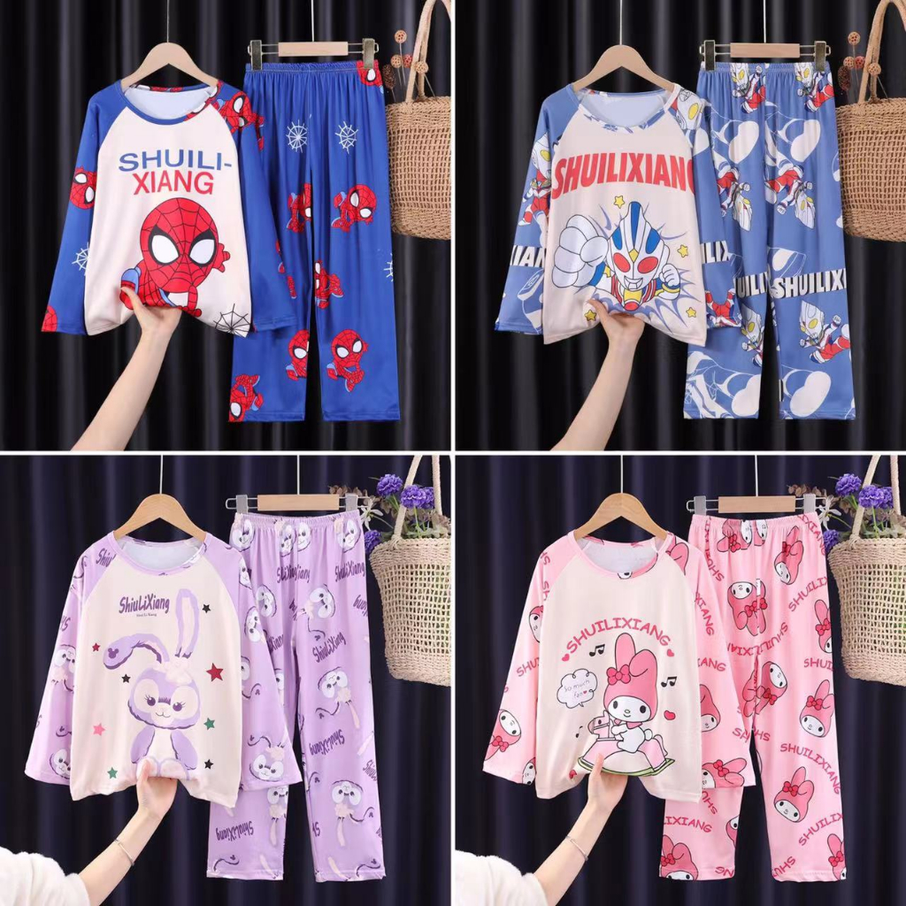 ชุดนอนเด็กผู้หญิง สาวการ์ตูน ผ้ายืดหยุ่น และระบายอากาศได้ดี | Shopee ...