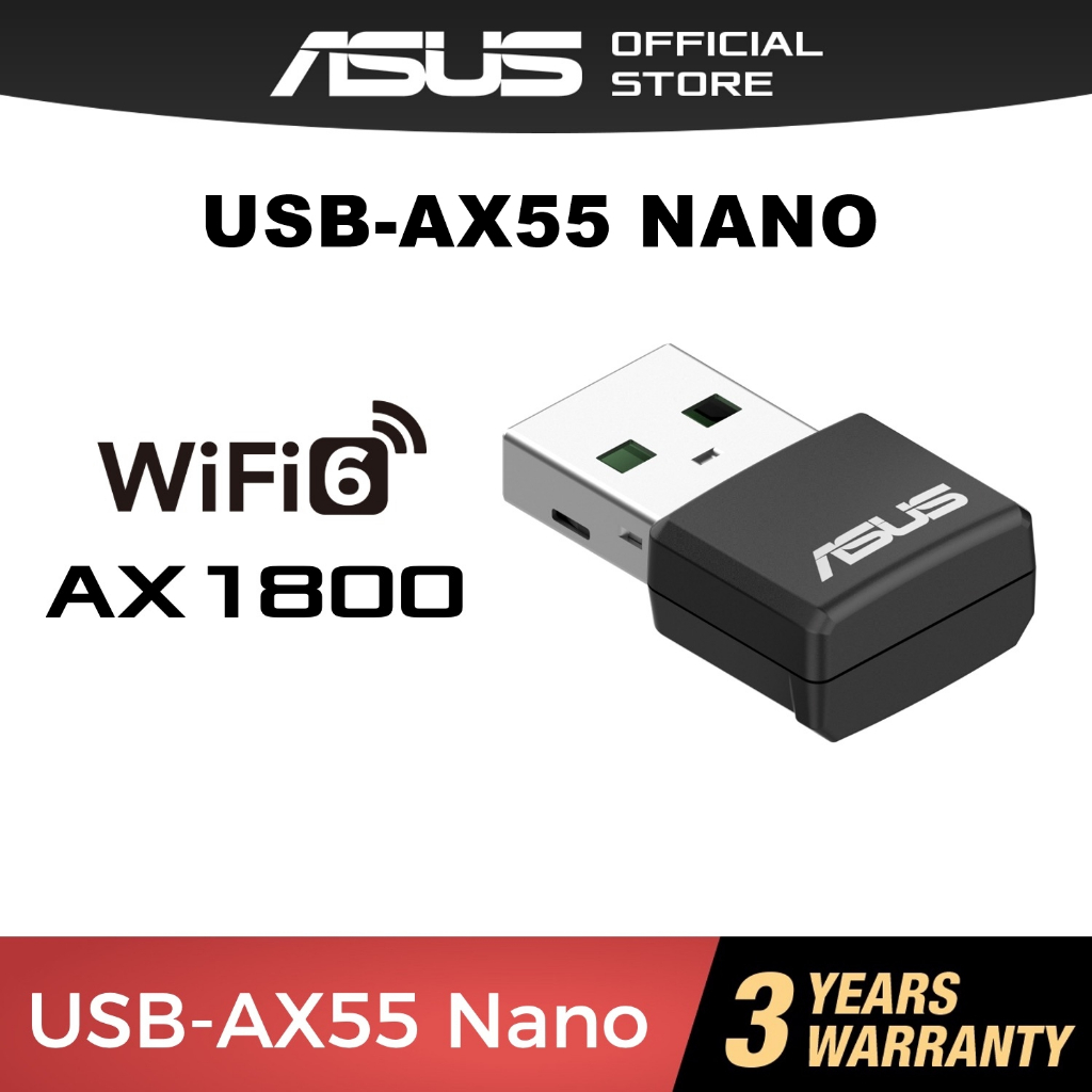 ASUS (USB-AX55 Nano) AX1800 Dual Band WiFi 6 USB Adapter