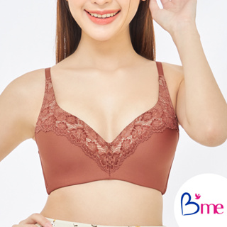 Bme เสื้อชั้นใน รุ่น ME1C65 สีน้ำตาล สีกรม (ลูกไม้ลาย Primrose)  New M.7