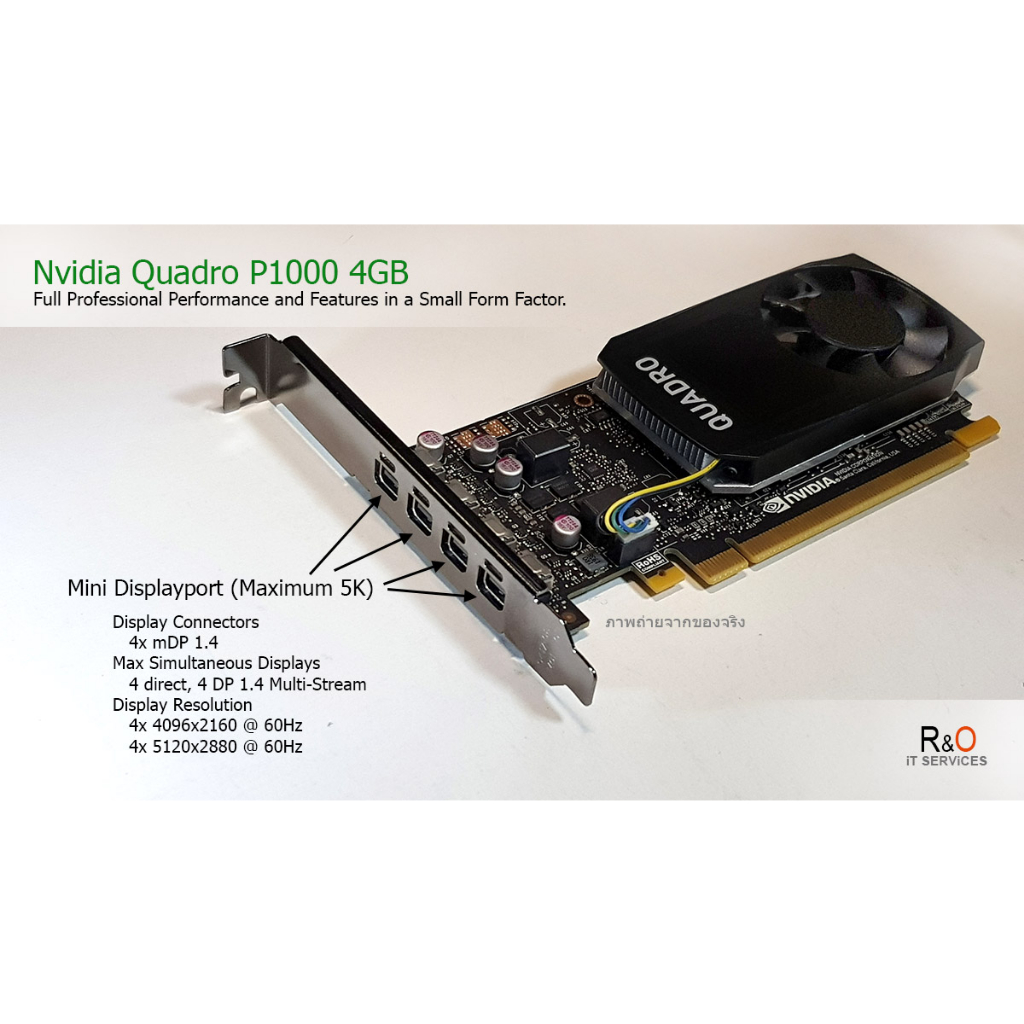 Nvidia Quadro P1000 4GB การ์ดจอทำงานวิศวกรรม สถาปัตยกรรม 2D 3D Graphic ...
