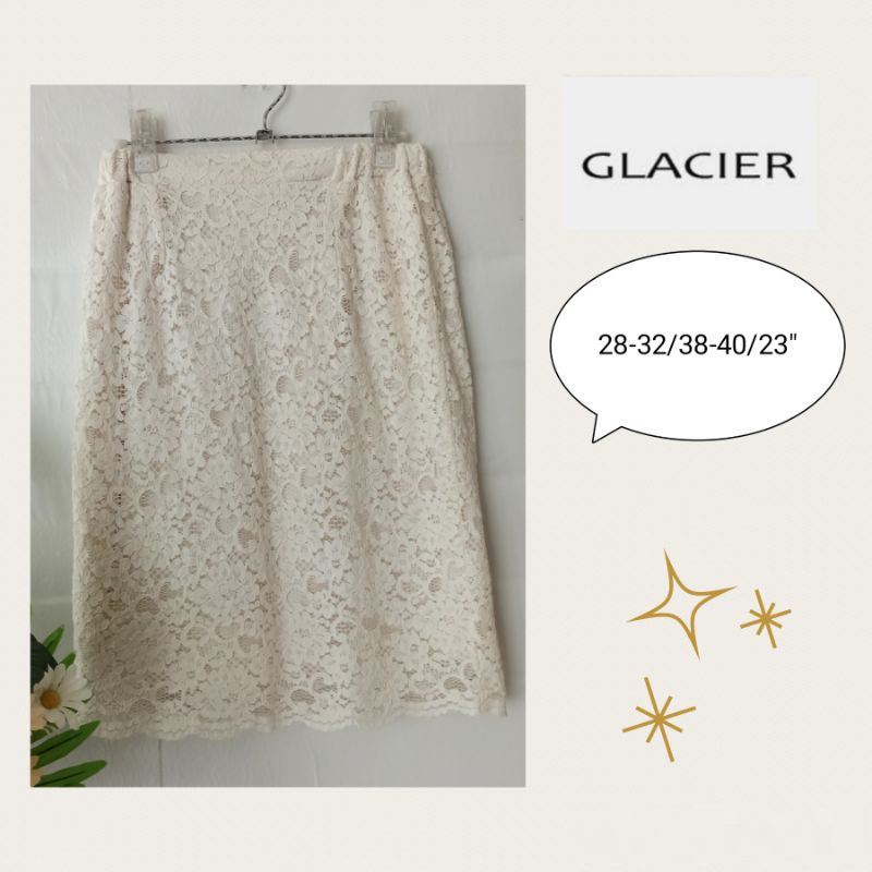 กระโปรงผ้าลูกไม้-มือสอง-งานใหม่สวย-แบรนด์-glacier-ราคา-119-บาท