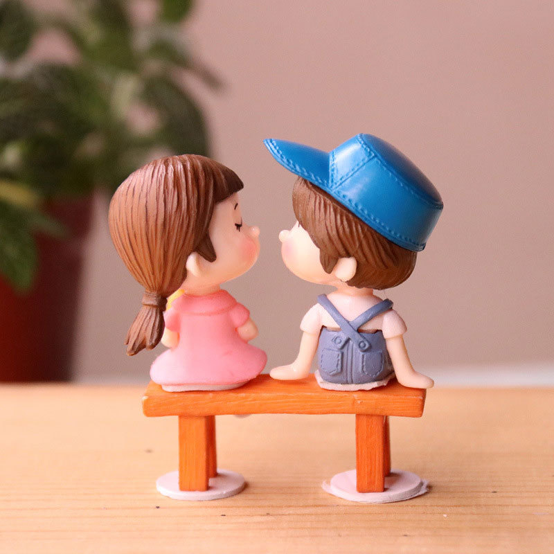 ตุ๊กตาเด็กคู่-จัดสวนถาด-ตุ๊กตาจัดสวน