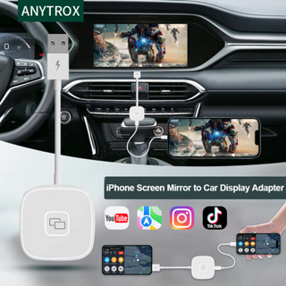 Anytrox💙iPhone Screen Mirroring to Car Monitor, โรงงานยานยนต์แบบมีสาย Carplay สำหรับ iPhone ทุกรุ่น, รองรับ Youtube/ins