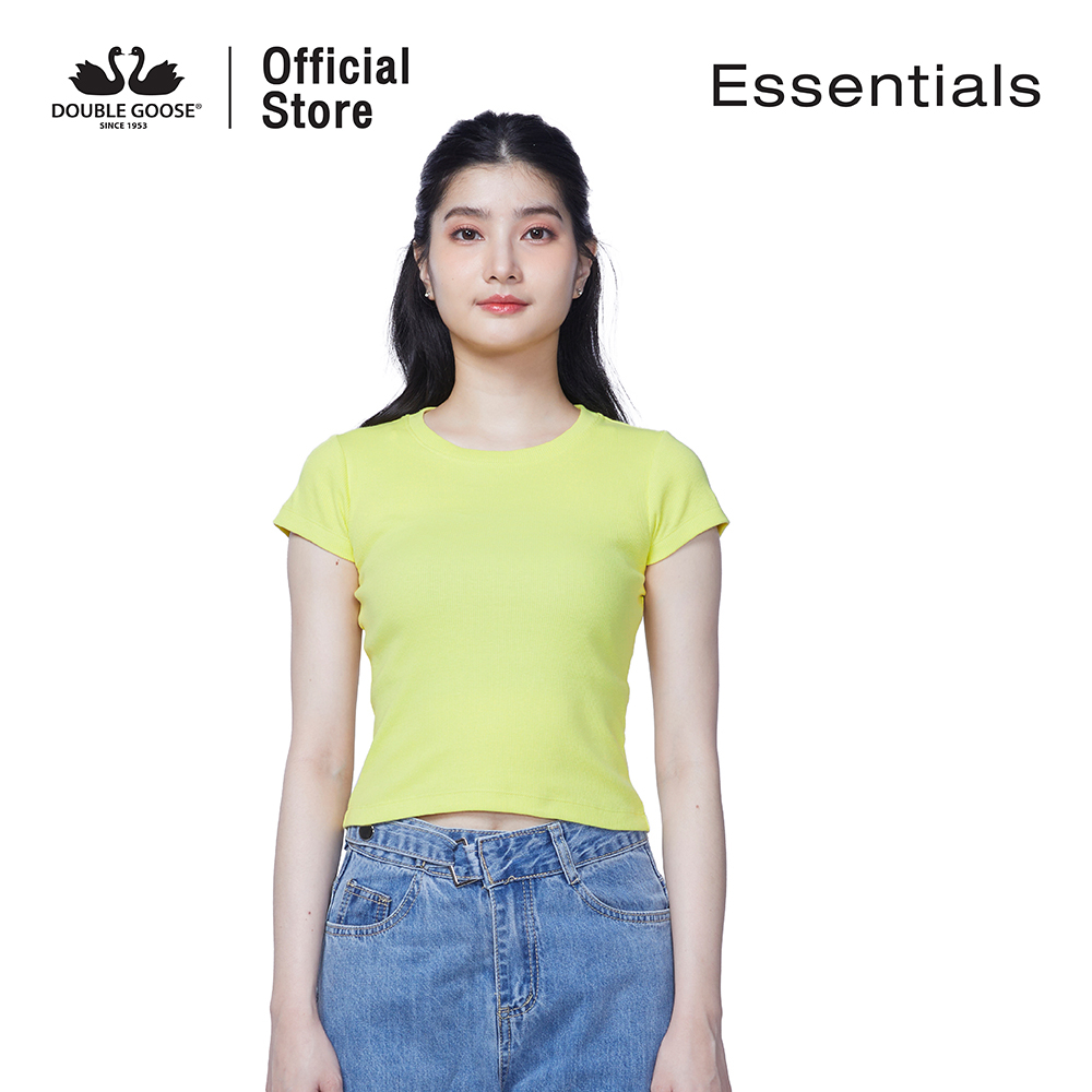 ห่านคู่-เสื้อครอปผู้หญิง-ผ้าร่อง-นุ่มสบาย-รุ่น-essentials