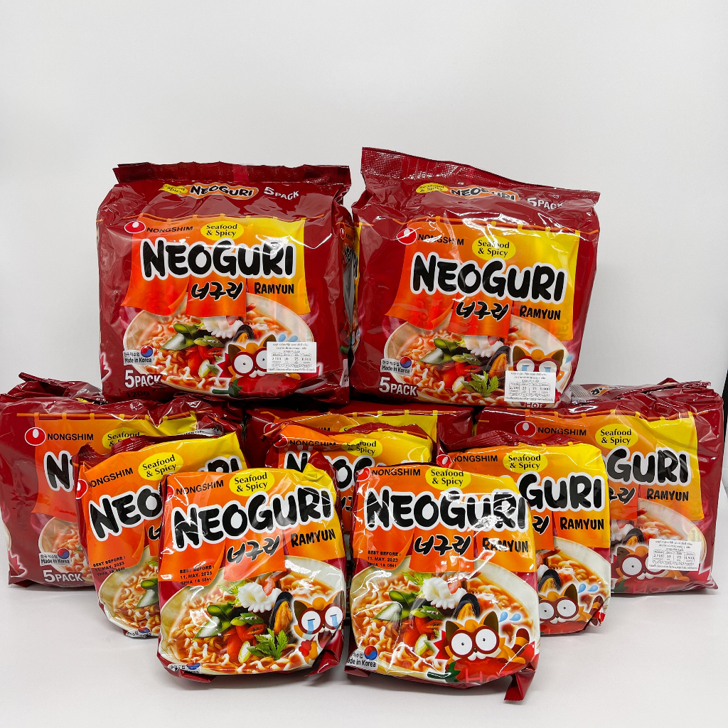 มาม่าเกาหลี-1-แพ็ค-5-ห่อ-นอกูรี-รสซีฟู้ดเผ็ด-neoguri-seafood-spicy-บะหมี่กึ่งสำเร็จรูป-นอกูรี-เผ็ด-neoguri-ramen