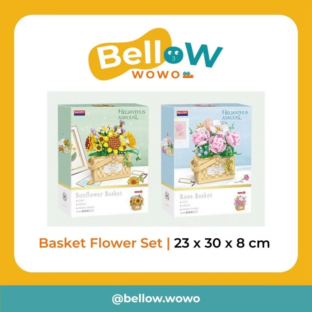 พร้อมส่ง-basket-flower-set-ตัวต่อดอกไม้ตกแต่ง-ช่อดอกไม้สวยงาม-ดอกไม้ตกแต่ง-ของขวัญครบรอบ-ของขวัญวาเลนไทน์คนพิเศษ