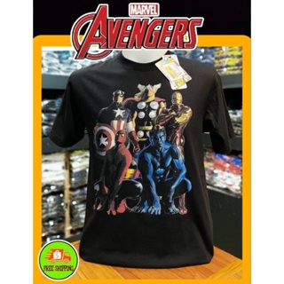 เสื้อMarvel ลาย Avengers สีดำ (MVX-241)