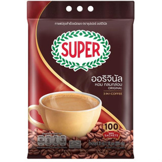 ซุปเปอร์ กาแฟปรุงสำเร็จชนิดผง 3in1 ออริจินัล 20 กรัม x 100 ซอง