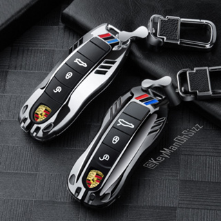 เคสรีโมทรถ Porsche 2023 Full Package (Alloy Up Grade 3D Silicone Push button Guard) Porsche Key Case  Panamera,Cayman,Bo