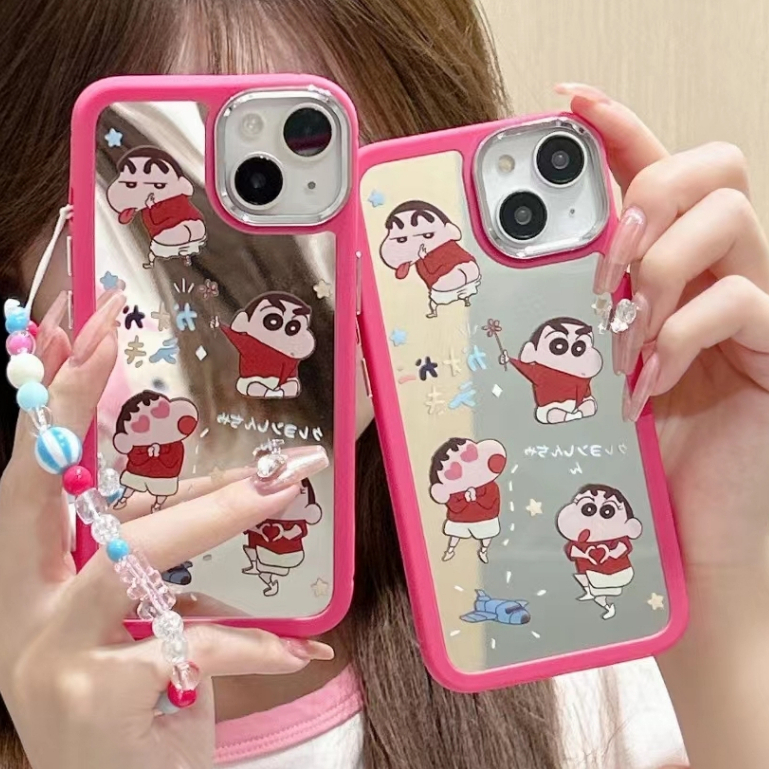 คูปองเคลม-case-for-iphone-11-12-เครยอนชินจัง-เคส-14-13-12-11-pro-max-กระจกเงา-ป้องกันการตก-ปกป้องอุปกรณ์ทุกมุ