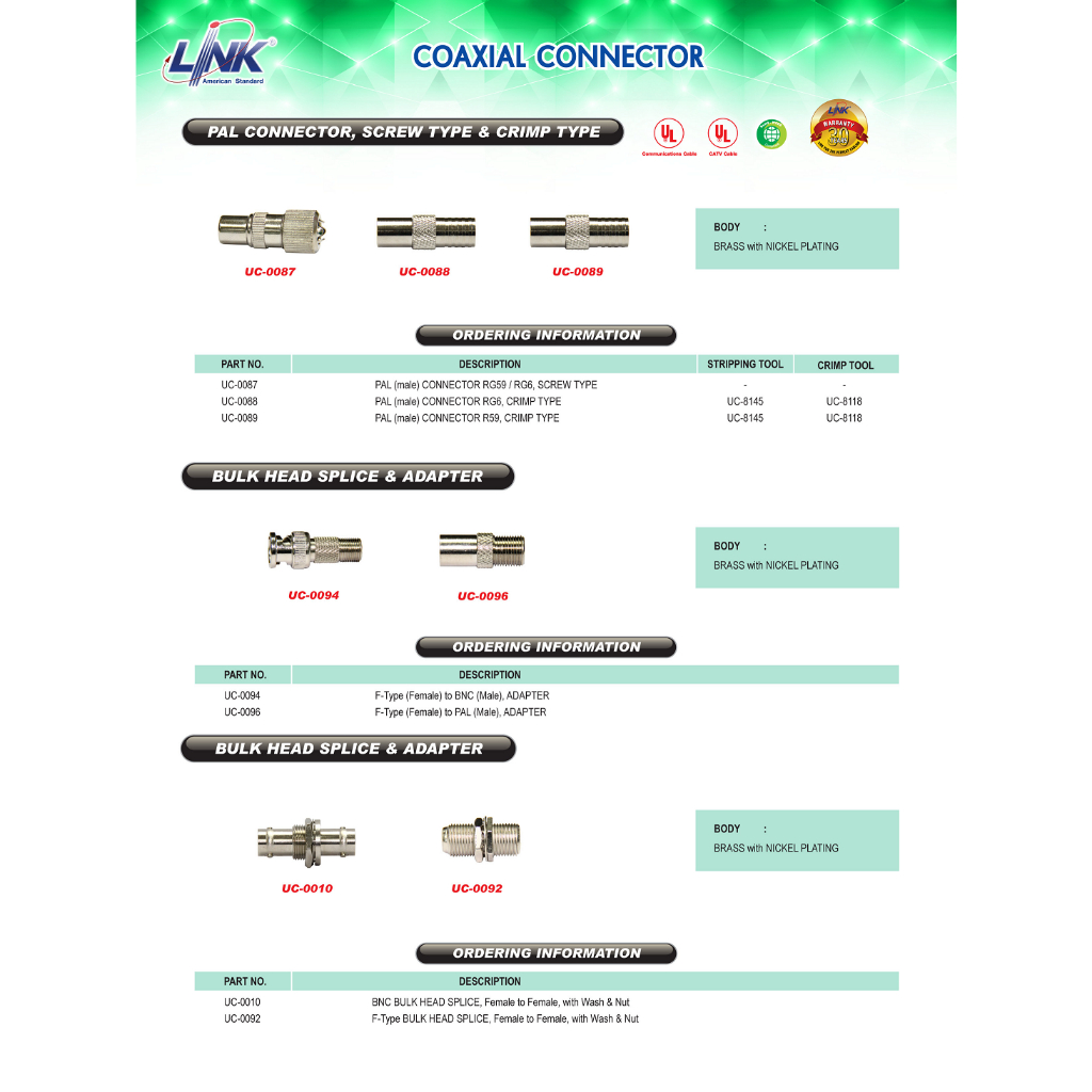 link-หัวสัญญาณ-rg6-รุ่น-uc-0026-bnc-uc-0064-f-type-uc-0092-ตัวต่อ-f-type-2-ทาง-uc-0094-bnc-to-f-type