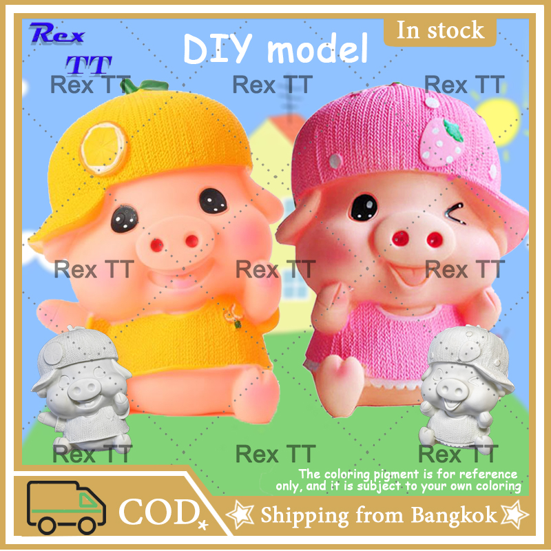 rex-tt-หมูสีขาวรุ่น-diy-ระบายสีภาพวาดกราฟฟิตีสนุกเครื่องประดับของเล่นน่ารัก