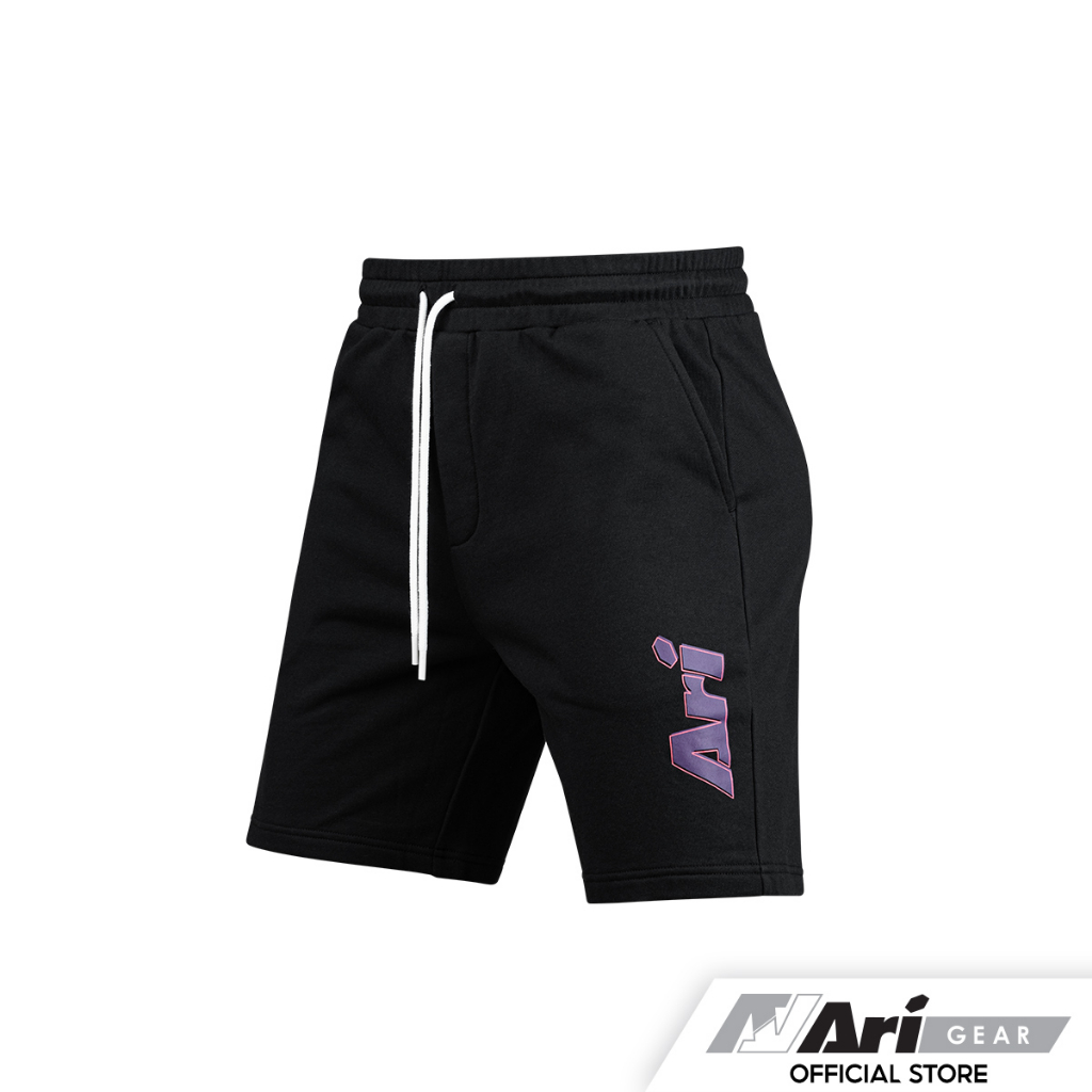 ari-retro-cyber-shorts-black-purple-white-กางเกงขาสั้น-อาริ-ไซเบอร์-สีดำ