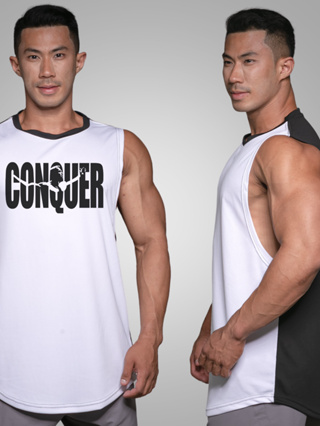 CONQUER เสื้อแขนกุดเว้าแขนกว้าง Drop Arm Sleeveless Muscle Shirt