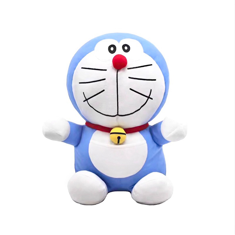 ป้ายลิขสิทธิ์แท้-ตุ๊กตาโดเรม่อน-doraemon-ยิ้ม-ผ้าทรีคอต-16-นิ้ว
