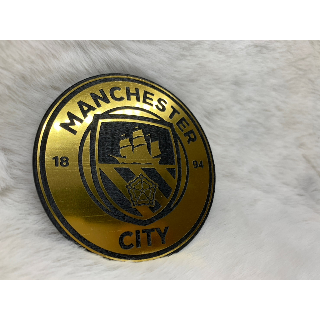 logo-menchester-city-โลโก้-โลโก้แมนชเสเตอร์ซิตี้-วัสดุ1-2mm-วัสดุโรมาร์คผิวผสม-สีทองเงา