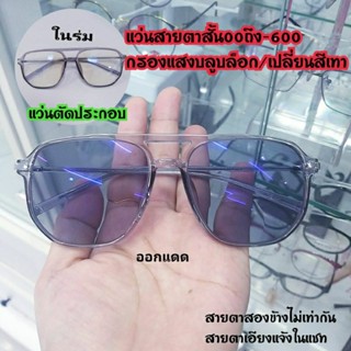 แว่นสายตาสั้น 2085 (แว่นตัด) กรองแสงเปลี่ยนสี บลูออโต้ สายตาเอียง สายตาไม่เท่ากัน แว่นตัดตามสายตาจริง