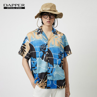 DAPPER เสื้อฮาวาย Coral Print Hawaii Shirt สีฟ้า (BCSD1/077HP)