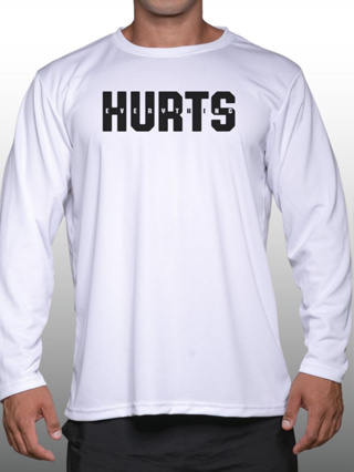 HURTS เสื้อแขนยาวนักกล้าม  Men’s Bodybuilding Long Sleeve Athletic Gym Shirt