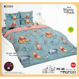 TOTO 🌐PO48🌐 หมีพู Pooh ชุดผ้าปูที่นอน ชุดเครื่องนอน ผ้าห่มนวม  ยี่ห้อโตโตแท้100%