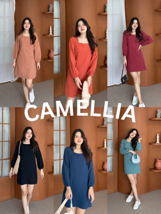 12FEBRUARY | CAMELLIA DRESS เดรสผ้าสาลู 2 ชั้น ซับในอย่างดีทั้งตัว น่ารักมากกก (ฟรีไซส์/พลัสไซส์)