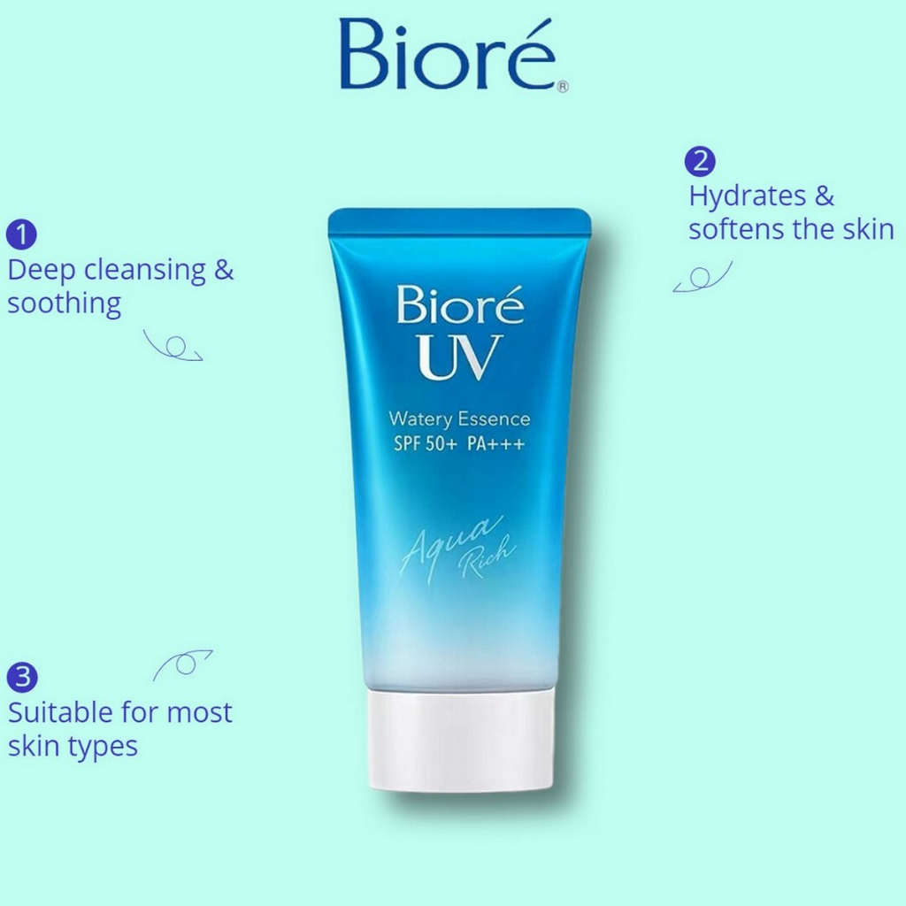 ประโยชน์ของแฟน-ๆ-biore-uv-aqua-rich-watery-essence-spf50-pa-50g-moisturising-ครีมกันแดด-ริช-เอสเซนส์-กันน้ํา-อ่อ