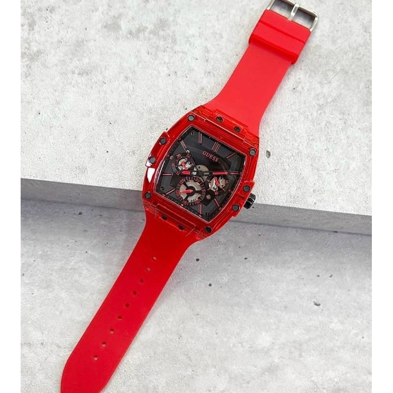 ผ่อน0-นาฬิกา-guess-phoenix-watch-red-หน้าปัด-43-มม-สีแดง