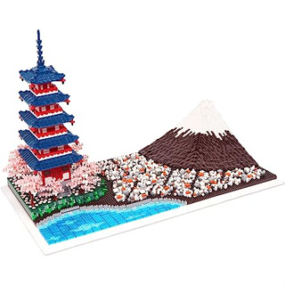 Lulufun บล็อคตัวต่อ รูปดอกซากุระ Mt. Fuji 3D ขนาดเล็ก ของเล่น ของขวัญวันเกิด คริสต์มาส สําหรับเด็ก และผู้ใหญ่ (6500 ชิ้น)