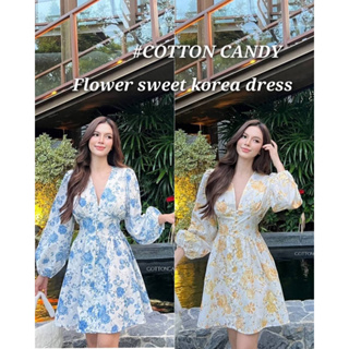 #COTTON CANDY 🍭เดรสลายดอกละมุน New Flower sweet korea dress