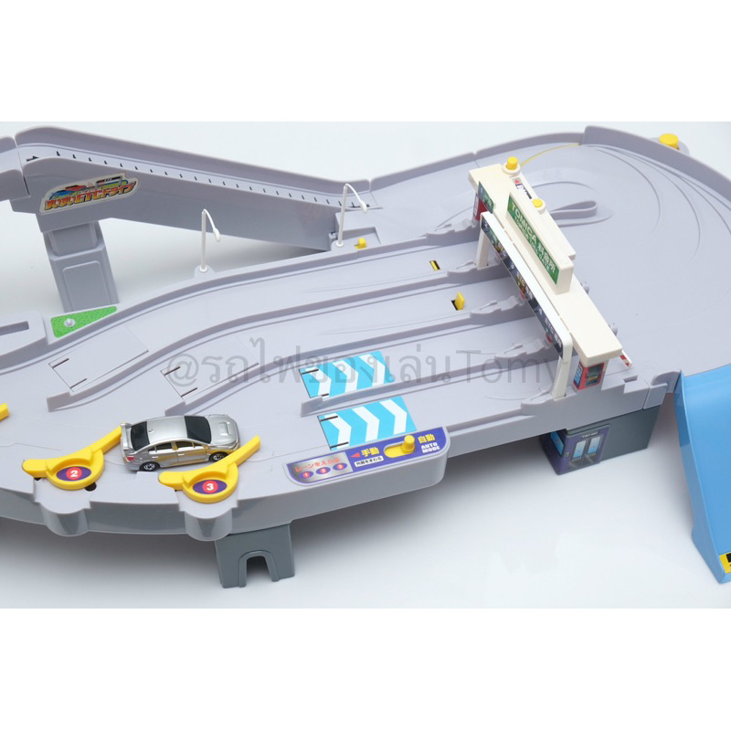 รางรถเหล็กtomicaชุดทางด่วน-พร้อมรางเขื่อม-แถมรถเหล็กในภาพ-1คัน-ชุดรางมือสองสภาพสวย-วิ่งดีปกติ
