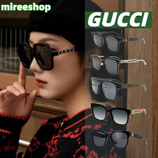 🍒กุชชี่ Gucci แว่นตากันแดด Geometric-Frame Sunglasses