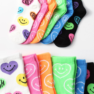 [พิมพ์โค้ด NOV15N ลด 15%] Chacha socks - ถุงเท้าข้อยาว colorful heart แบรนด์นำเข้าจากเกาหลี