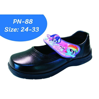 รองเท้านักเรียน โพนี่ มีไฟ!! สีดำ(PN-88)