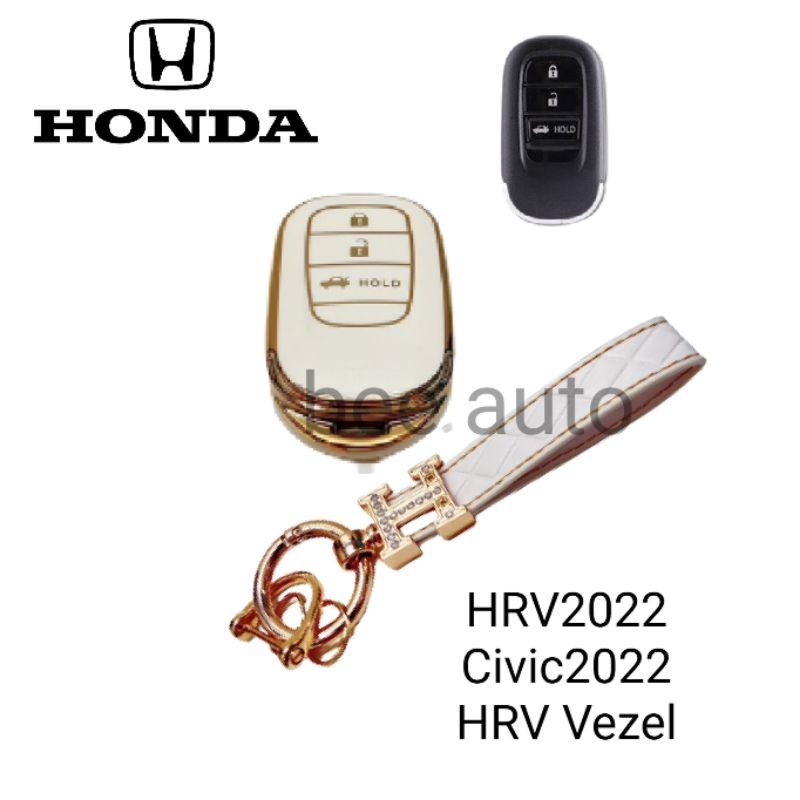 เคสกุญแจรีโมทรถยนต์-tpu-สําหรับ-รถรุ่น-honda-civic-2022-hrv2022-hr-v-vezel-3ปุ่ม