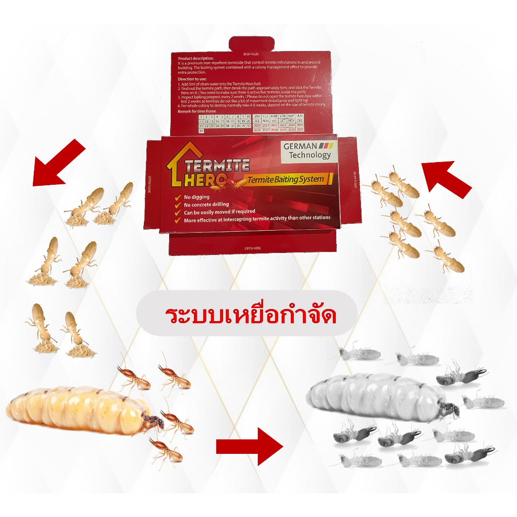 สถานีเหยื่อปลวก-8-กล่อง-termite-hero-เหยื่อกำจัดปลวก-กับดักปลวก-ระบบเหยื่อล่อปลวก-ระบบกำจัดโคโลนี-ควบคุมแมลง