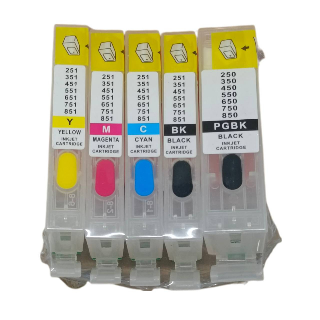 ชุด 5 ตลับ ตลับหมึกใส แบบรีฟิลได้ Ink Cartridge PGI 750 CLI 751 for ...