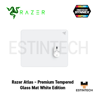 MOUSEPAD (แผ่นรองเม้า) Razer Atlas - Premium Tempered Glass Mat White Edition ของใหม่
