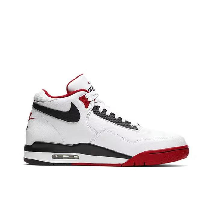 nike-flight-legacy-mid-red-and-white-ทั้งสองเพศ-ระบายอากาศ-รองเท้าบาสเก็ตบอล