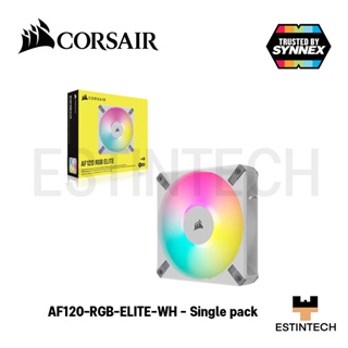 CASE FAN (พัดลมเคสคอมพิวเตอร์) Corsair AF120 RGB ELITE White Single pack ของใหม่ประกัน 2ปี