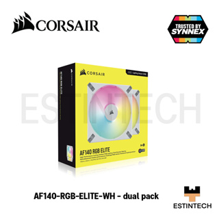 CASE FAN (พัดลมเคสคอมพิวเตอร์) Corsair AF140 RGB ELITE White Dual pack ของใหม่ประกัน 2ปี