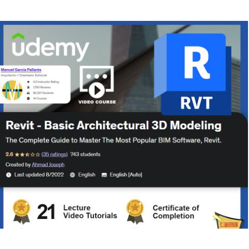 [Video Course] Revit - Basic Architectural 3D Modeling ( 21 Lectures, 2 ...