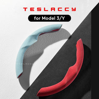 ที่หุ้มพวงมาลัยแบบหนังอย่างดี นิ่ม บาง ไร้กลิ่นอับ ระบายอากาศได้ดี Tesla Wheel Cover ตรงรุ่นสำหรับ Tesla Model 3 and Y